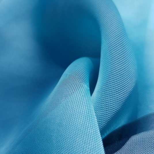 Wave,Turquoise,Blue,Transparent,Fabric;,Two,Twisted,Folds,(macro,,Texture).